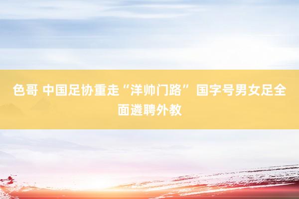 色哥 中国足协重走“洋帅门路” 国字号男女足全面遴聘外教