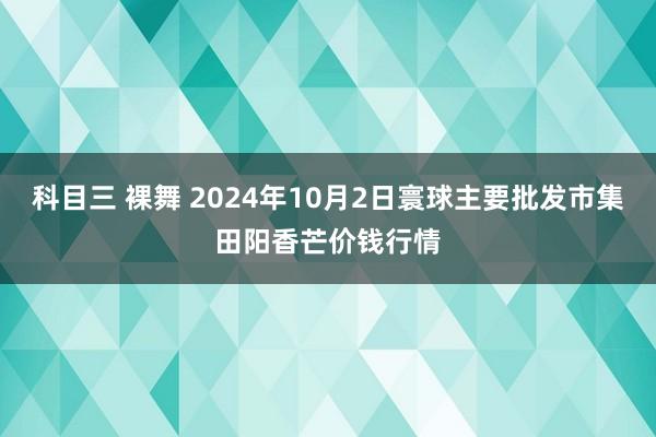科目三 裸舞 2024年10月2日寰球主要批发市集田阳香芒价钱行情