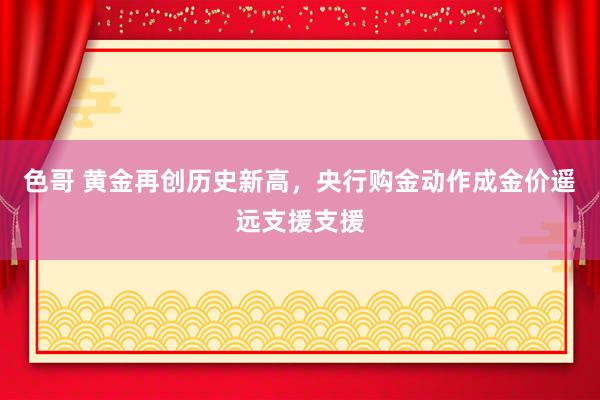色哥 黄金再创历史新高，央行购金动作成金价遥远支援支援