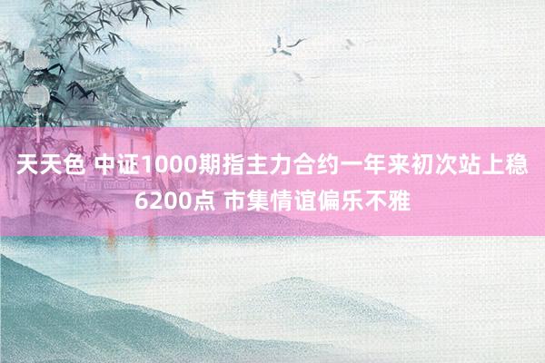 天天色 中证1000期指主力合约一年来初次站上稳6200点 市集情谊偏乐不雅