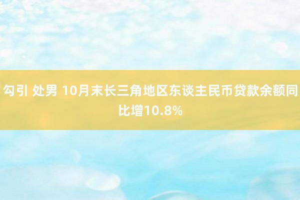 勾引 处男 10月末长三角地区东谈主民币贷款余额同比增10.8%