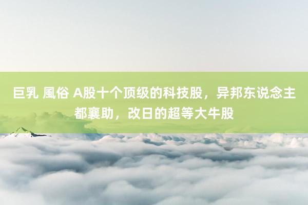 巨乳 風俗 A股十个顶级的科技股，异邦东说念主都襄助，改日的超等大牛股