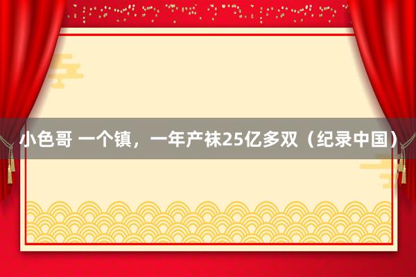 小色哥 一个镇，一年产袜25亿多双（纪录中国）