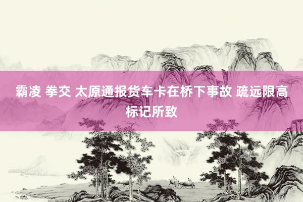 霸凌 拳交 太原通报货车卡在桥下事故 疏远限高标记所致