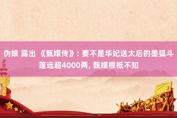 伪娘 露出 《甄嬛传》: 要不是华妃送太后的墨狐斗篷远超4000两, 甄嬛根柢不知
