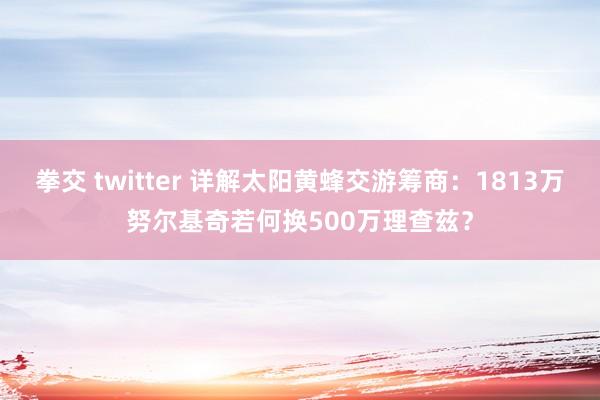 拳交 twitter 详解太阳黄蜂交游筹商：1813万努尔基奇若何换500万理查兹？