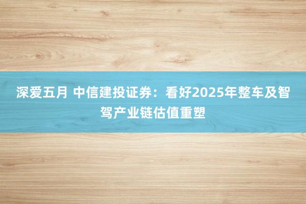 深爱五月 中信建投证券：看好2025年整车及智驾产业链估值重塑