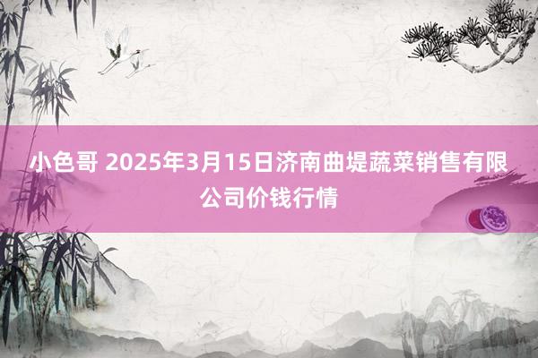 小色哥 2025年3月15日济南曲堤蔬菜销售有限公司价钱行情