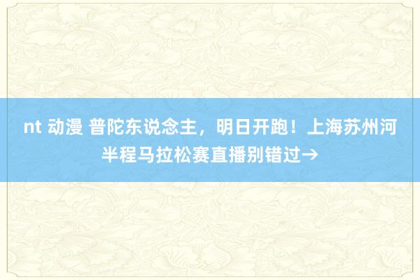nt 动漫 普陀东说念主，明日开跑！上海苏州河半程马拉松赛直播别错过→