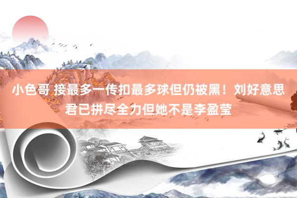 小色哥 接最多一传扣最多球但仍被黑！刘好意思君已拼尽全力但她不是李盈莹