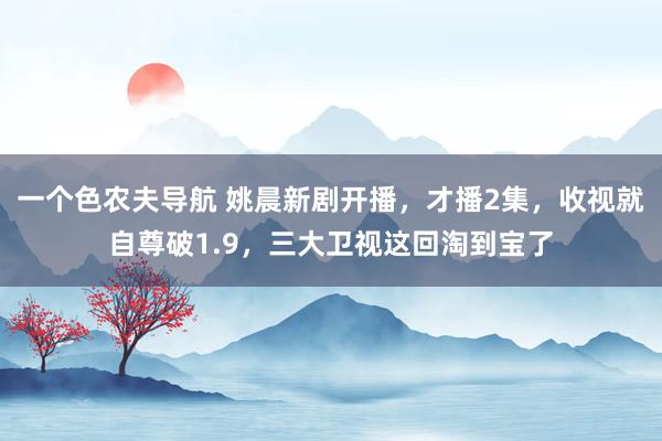 一个色农夫导航 姚晨新剧开播，才播2集，收视就自尊破1.9，三大卫视这回淘到宝了