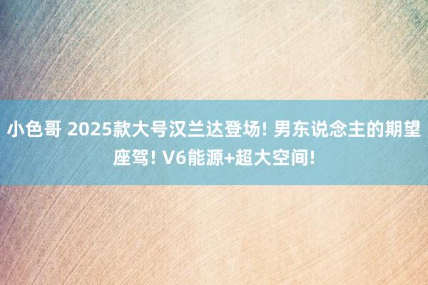 小色哥 2025款大号汉兰达登场! 男东说念主的期望座驾! V6能源+超大空间!