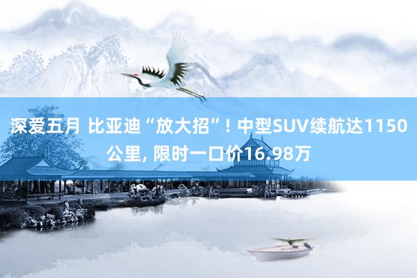 深爱五月 比亚迪“放大招”! 中型SUV续航达1150公里, 限时一口价16.98万