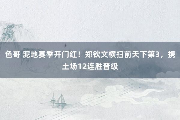 色哥 泥地赛季开门红！郑钦文横扫前天下第3，携土场12连胜晋级