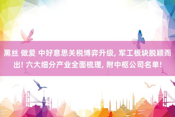 黑丝 做爱 中好意思关税博弈升级, 军工板块脱颖而出! 六大细分产业全面梳理, 附中枢公司名单!