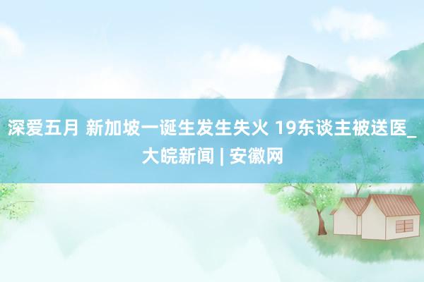 深爱五月 新加坡一诞生发生失火 19东谈主被送医_大皖新闻 | 安徽网