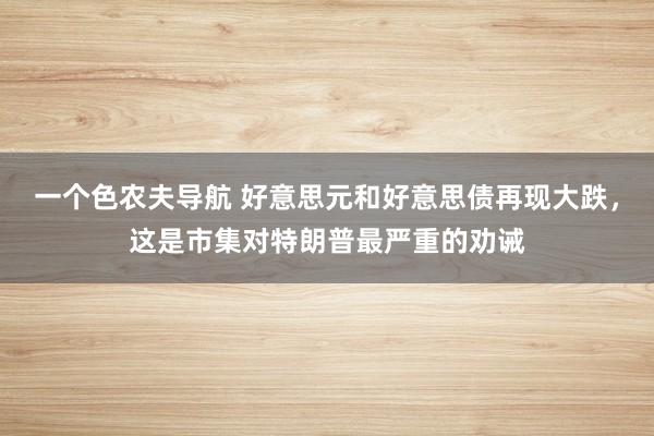一个色农夫导航 好意思元和好意思债再现大跌，这是市集对特朗普最严重的劝诫