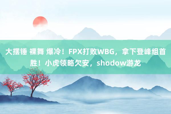 大摆锤 裸舞 爆冷！FPX打败WBG，拿下登峰组首胜！小虎领略欠安，shodow游龙