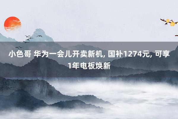 小色哥 华为一会儿开卖新机, 国补1274元, 可享1年电板焕新