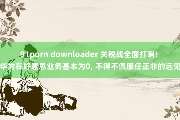 91porn downloader 关税战全面打响! 华为在好意思业务基本为0, 不得不佩服任正非的远见