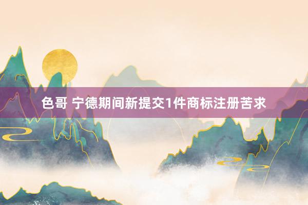 色哥 宁德期间新提交1件商标注册苦求