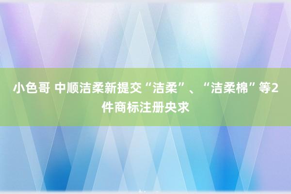 小色哥 中顺洁柔新提交“洁柔”、“洁柔棉”等2件商标注册央求