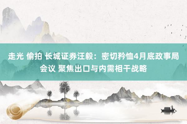 走光 偷拍 长城证券汪毅：密切矜恤4月底政事局会议 聚焦出口与内需相干战略