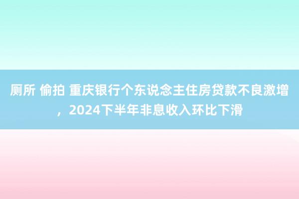 厕所 偷拍 重庆银行个东说念主住房贷款不良激增，2024下半年非息收入环比下滑