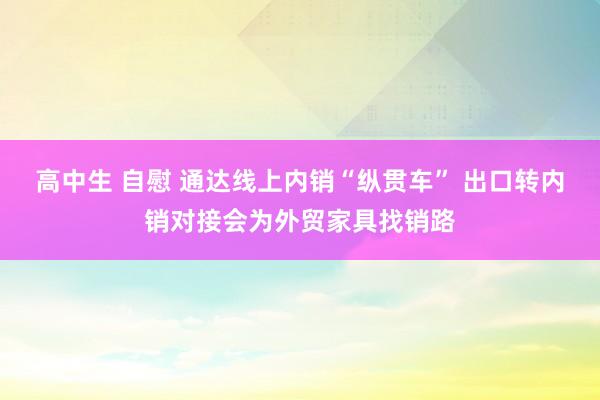 高中生 自慰 通达线上内销“纵贯车” 出口转内销对接会为外贸家具找销路