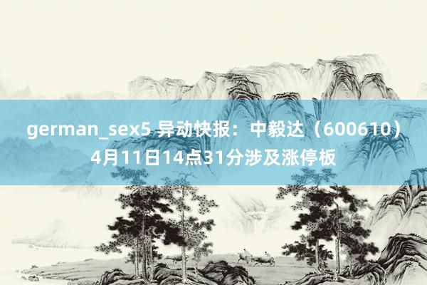german_sex5 异动快报：中毅达（600610）4月11日14点31分涉及涨停板