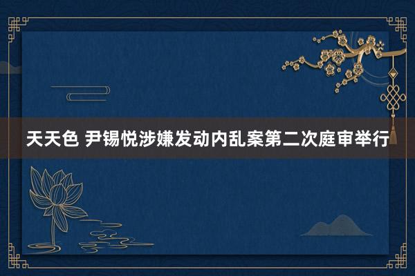 天天色 尹锡悦涉嫌发动内乱案第二次庭审举行