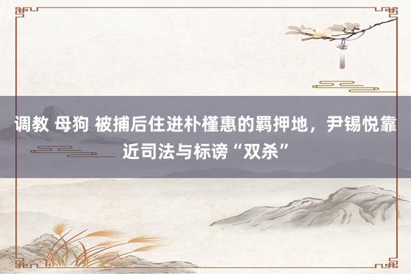 调教 母狗 被捕后住进朴槿惠的羁押地，尹锡悦靠近司法与标谤“双杀”